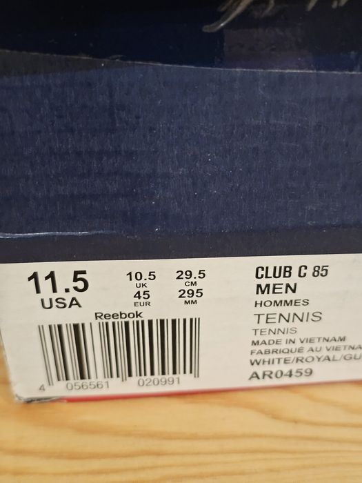 Buty nowe Reebok club c 85  Eu 45