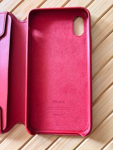 Apple iPhone 10s Xs estojo de couro original vermelho