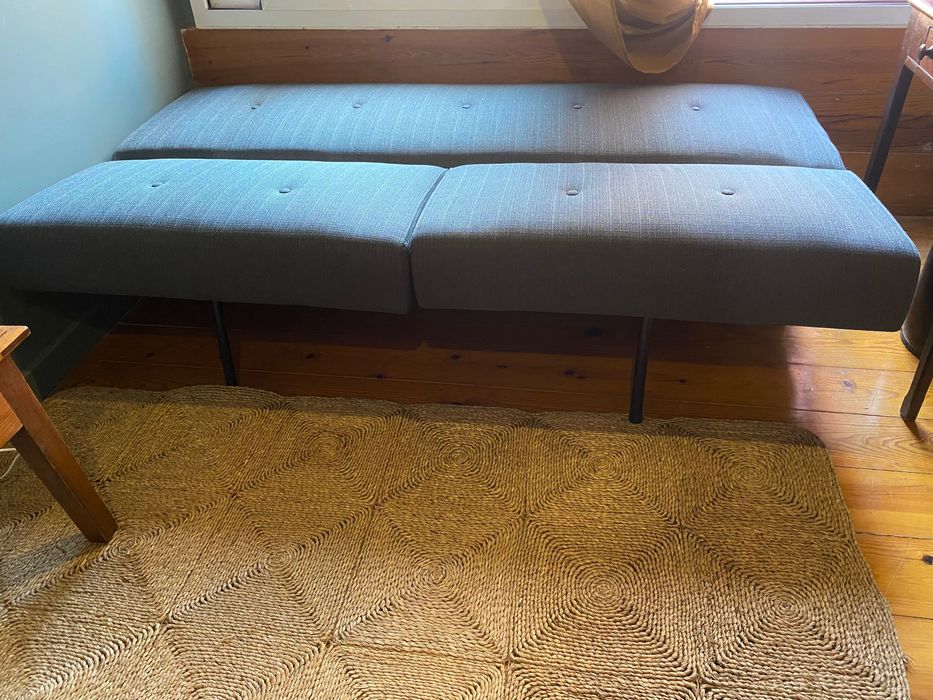 Sofá cama lá redoute cinza antracite 3 lugares praticamente novo