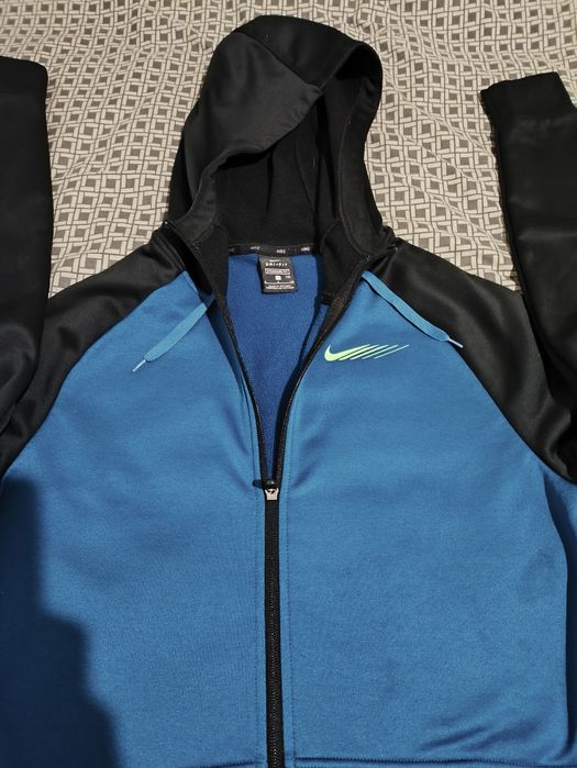 Кофта Nike™Therma Sport Clash Full Zip Sweatshirt black/blue(Оригінал)