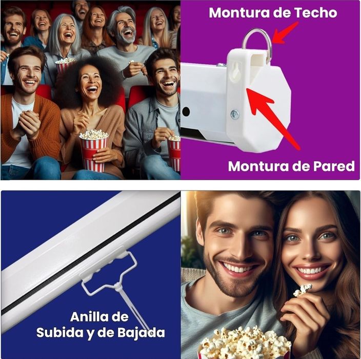 Tela de projeção manual 72 polegadas