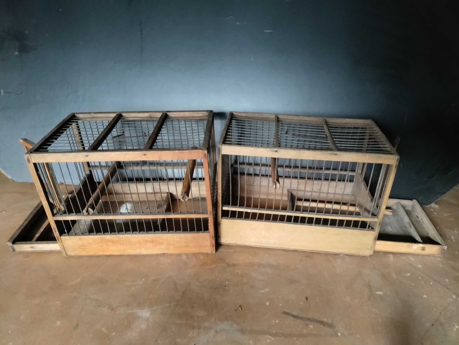 drewniane stare klatki  - 2 sztuki