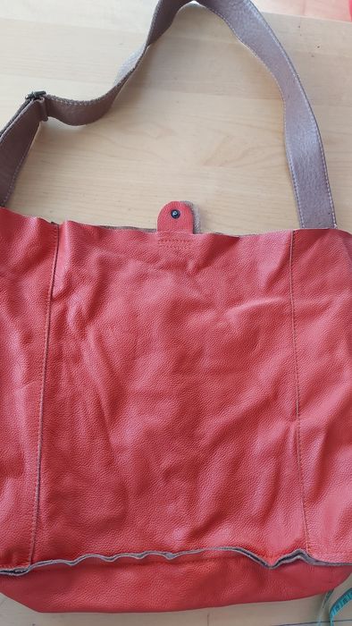 Torba torebka shopper pojemna skora zamszowa malinowa