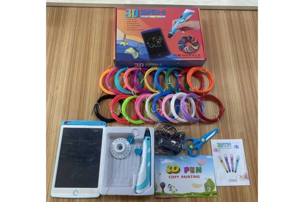 Набор ручка 3Dpen + планшет для рисования пластик 100м  3д ручка