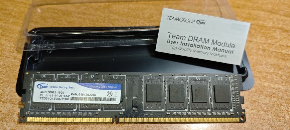 Модуль памяти Team DDR3 4GB 1600MHz Elite, в оригинальной упаковке.