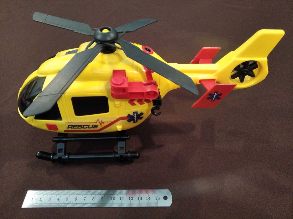 Brinquedo helicóptero de resgate / emergência médica com luzes e som