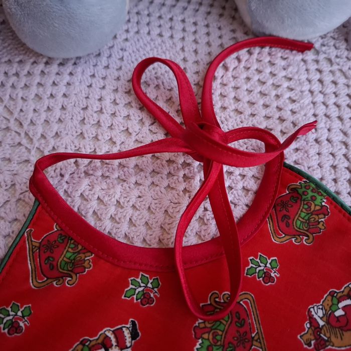 Śliniaczek dwustronny świąteczny .Handmade. Bawełna 100%