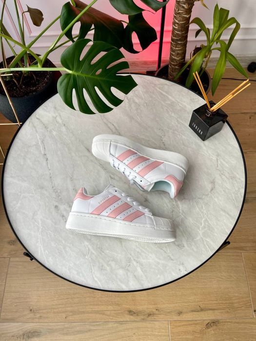 Adidas Superstar XLG Pink White, Адідас Суперстар біло рожеві