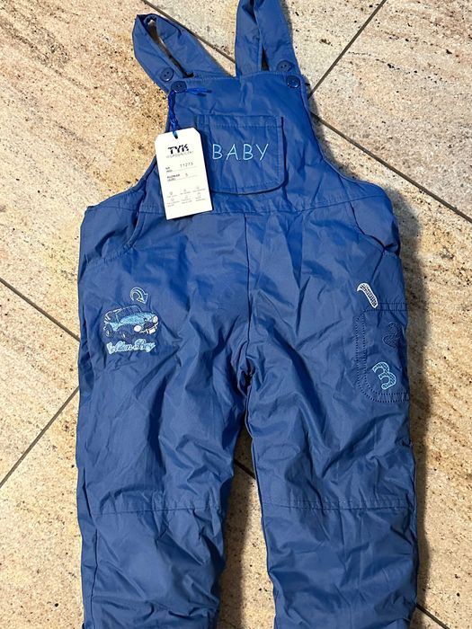 Grube spodnie ocieplane zimowe na polarze  dla malucha  80 cm