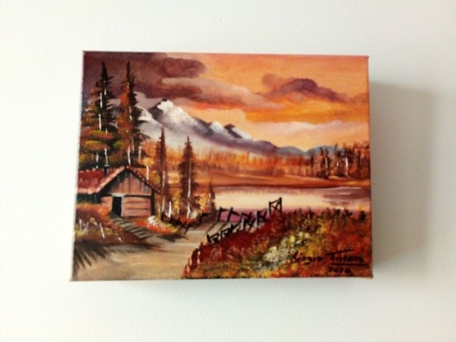 Quadro 4 estações, pintado à mão