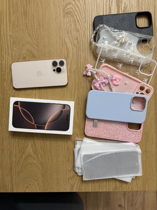 iPhone 16 Pro Max 256 GB – Pustynny Tytan | Bateria 91% | STAN JAK NOWY