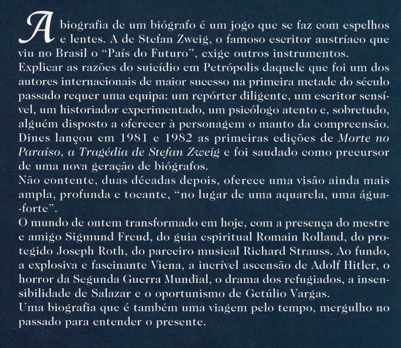 Livro Morte no Paraíso - A tragédia de Stefan Zweig de Alberto Dines  [Portes Incluídos]