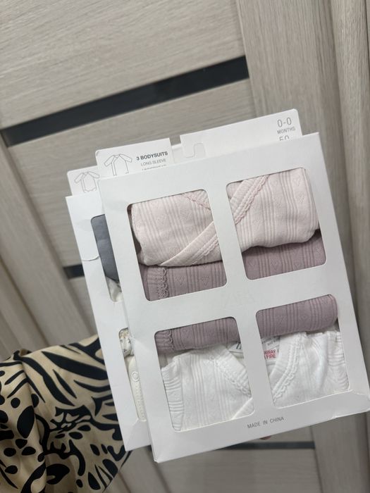 Набір боді зара zara новонароджені  50 розмір 56 0міс 1міс комплект