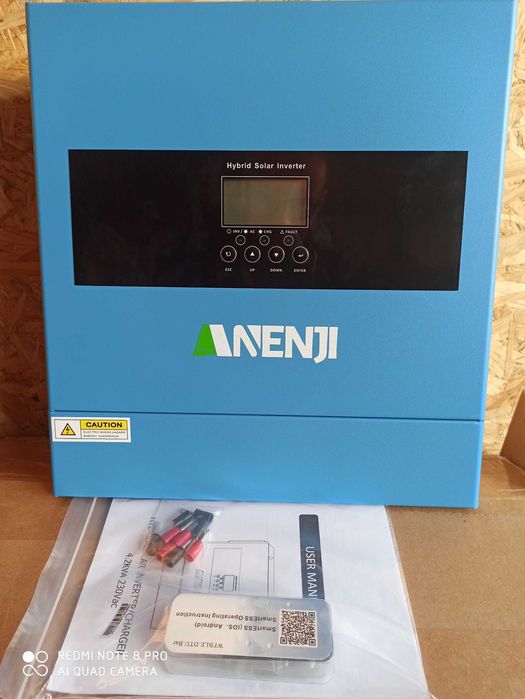 Inwerter Hybrydowy 24V Off-grid Anenji, 2 wyjścia 230V, 4200W WiFi MPPT 120A
