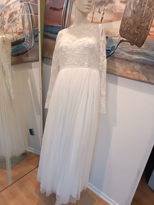 ASOS,Suknia ślubna,tiul,koronka,r 40