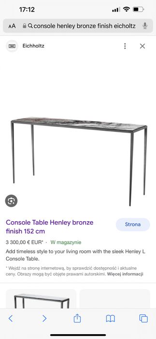 Konsola Eichholtz hanley bronze finish