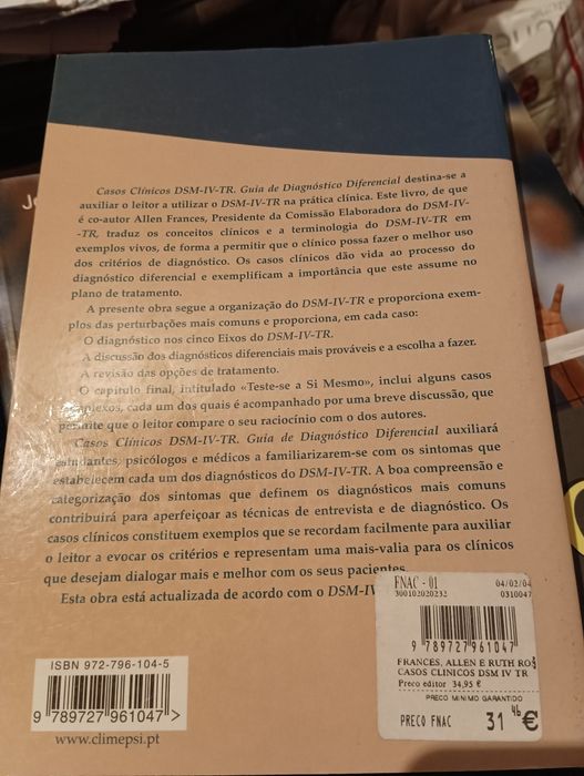 Livro "Casos Clínicos DSM-IV-TR - Guia para o diagnóstico diferencial"