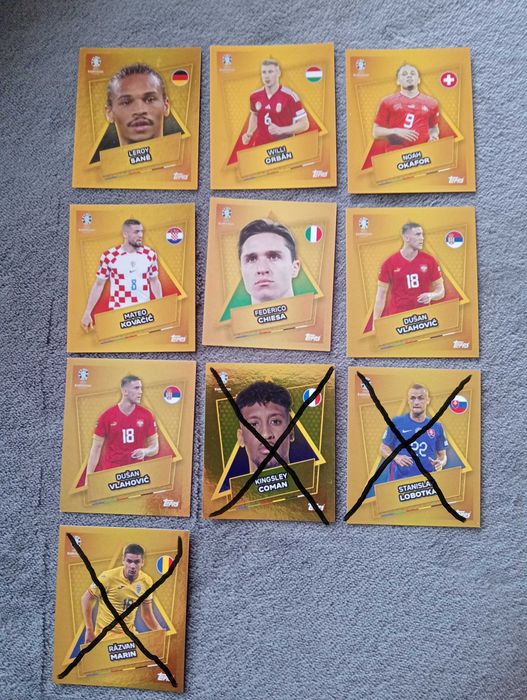 Various Euro 2024 Topps SP (Special Player) Cards — Unsigned and Signed