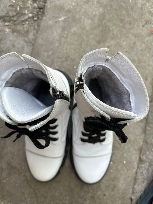 Берцы белые 39 размер кожа