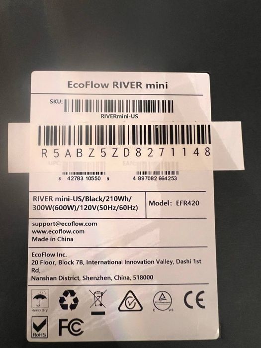 EcoFlow RIVER mini USA (120V) — новий, у заводській упаковці екофлоу