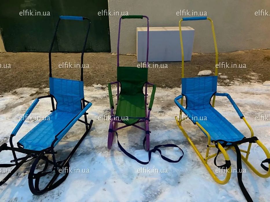 Санки дитячі розкладні з батьківською ручкою