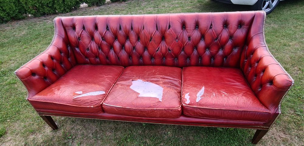 Sofa chesterfield 3 osobowa poduchy do obszycia