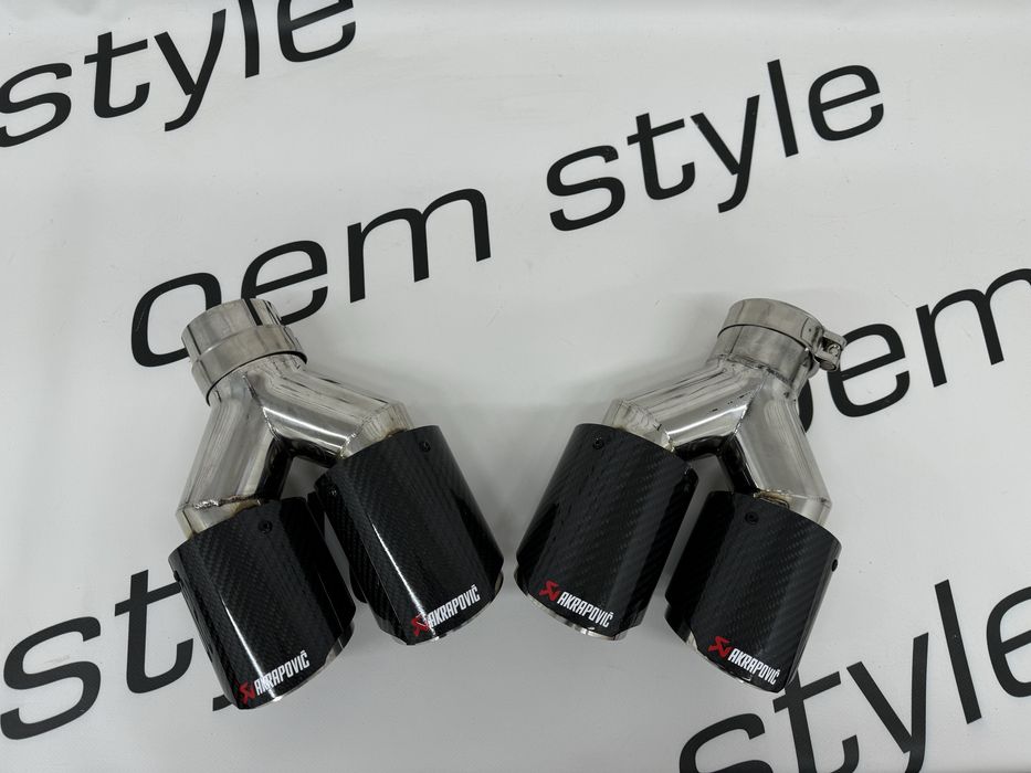 Насадки на глушитель Akrapovic Carbon 2х89мм