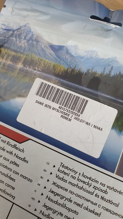 Żywność liofilizowana obiad góry trekking wspinanie gotowe danie obiad