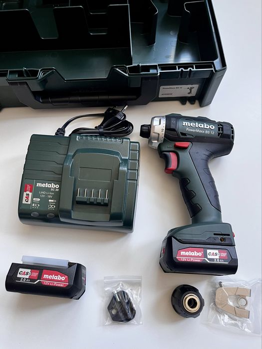 Wkrętarka Metabo PowerMaxx BS 12 2x2.0Ah NOWA + walizka