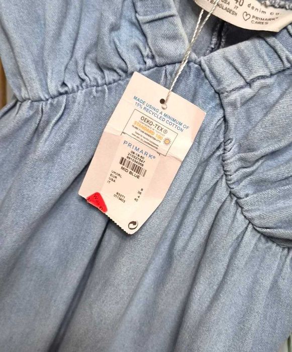 Длинное джинсовое платье/сарафан макси с рукавами denim co в стиле бохо, р. XS/S