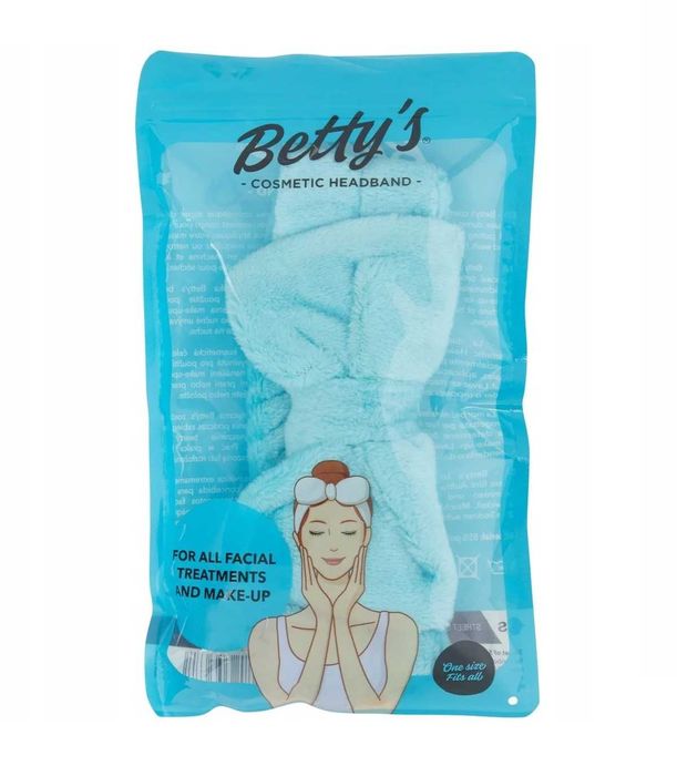Opaska Betty's kosmetyczna do makijażu na głowę z kokardą niebieska