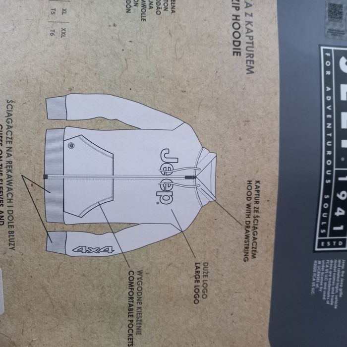 Jeep-Nowa bluza męska z kapturem-xl