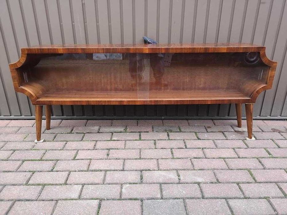 Komoda Niska RTV ART-DECO Unikat Orzech 158 Stara Antyk Po Renowacji.