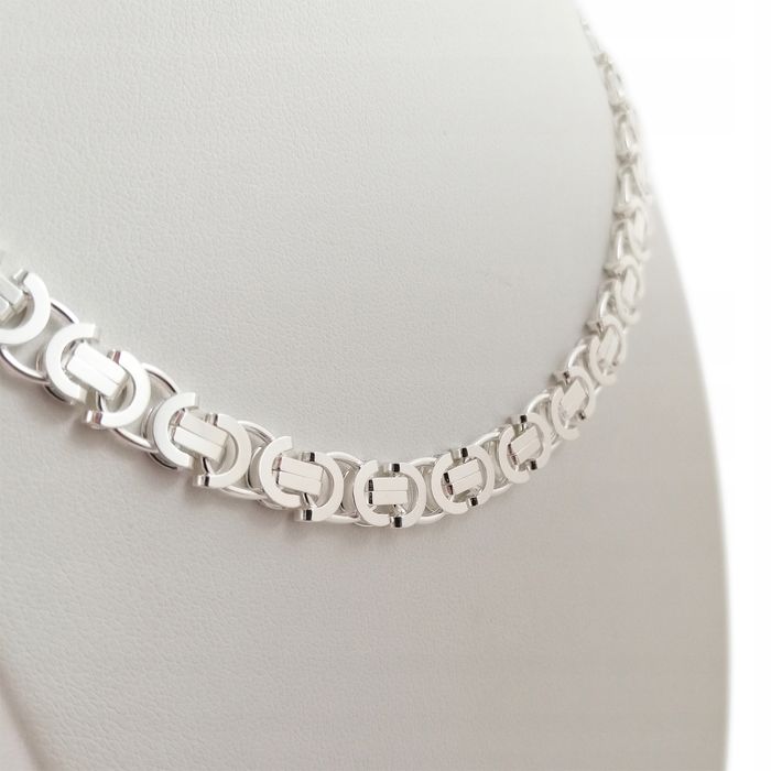 Łańcusze Splot Królewski Męski Gruby / Szeroki / Solidny Próba 925 + G