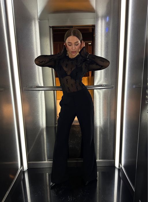 Стильне напівпрозоре Боді s YSL