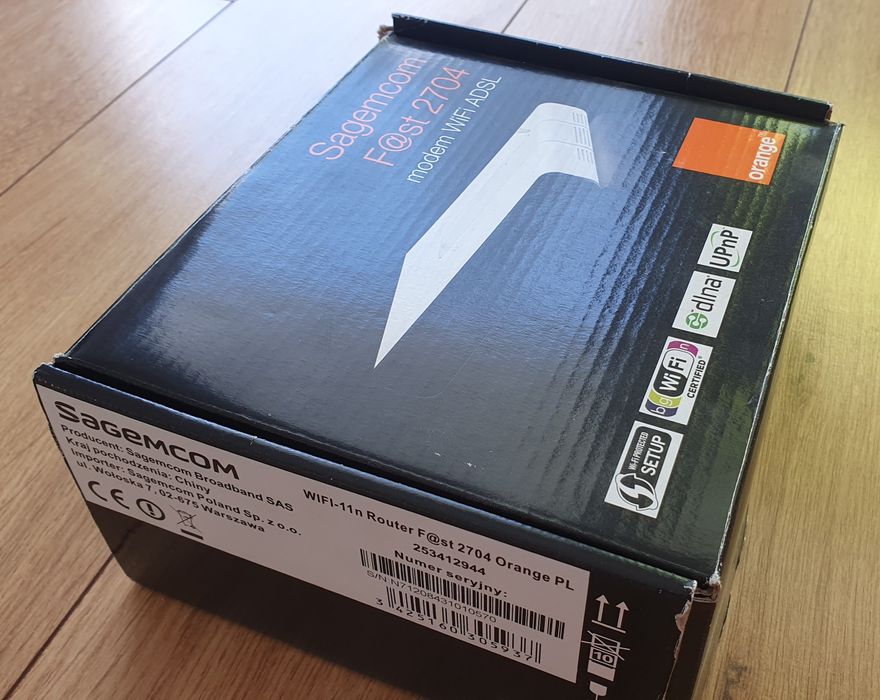Router firmy Sagemcom model Fast 2704
