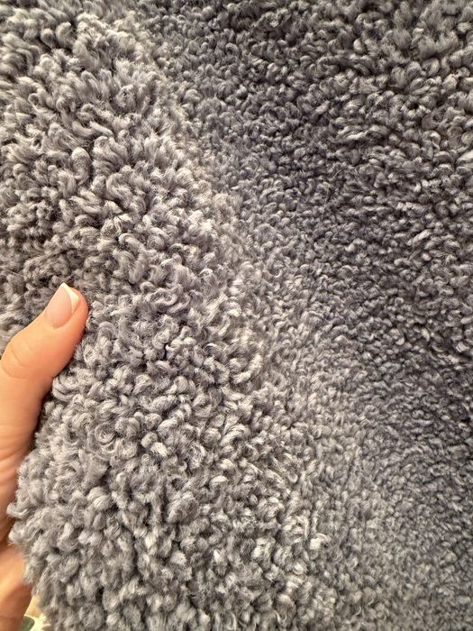 Пальто шубка серо-голубая