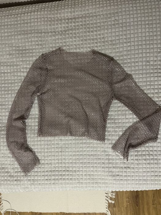 Прозора кофтинка зі стразами