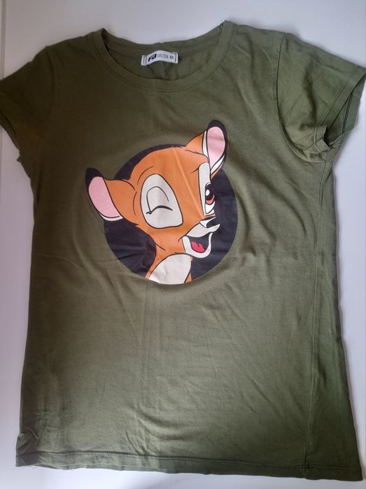 Zielona damska koszulka z bambi