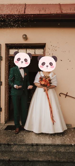 Gładka suknia ślubna plus size