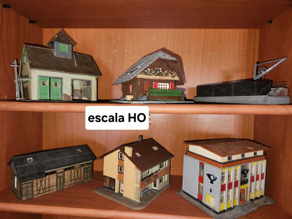 Edificios casinhas em escala HO para Ferromodelismo