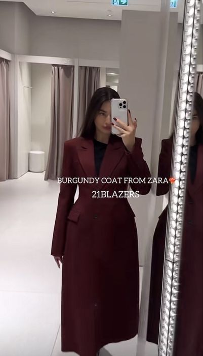 Продам або обміняюсь Пальто Zara в кольорі бургунді розмір М