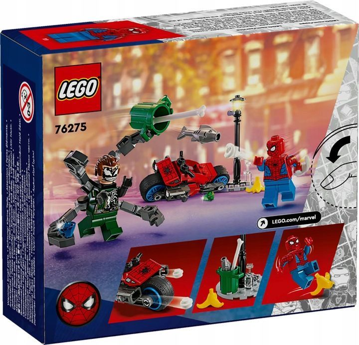 Lego Marvel 76275 Pościg Na Motocyklu Spider Man Vs Doc Ock Zestaw Klo