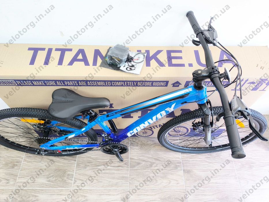 Акція! Новий Алюмінієвий Підлітковий Велосипед Crossbike Convoy 24"-26" рама 11"-13" | SHIMANO, Дискові гальма, амортизаційна вилка,  21 швидкість