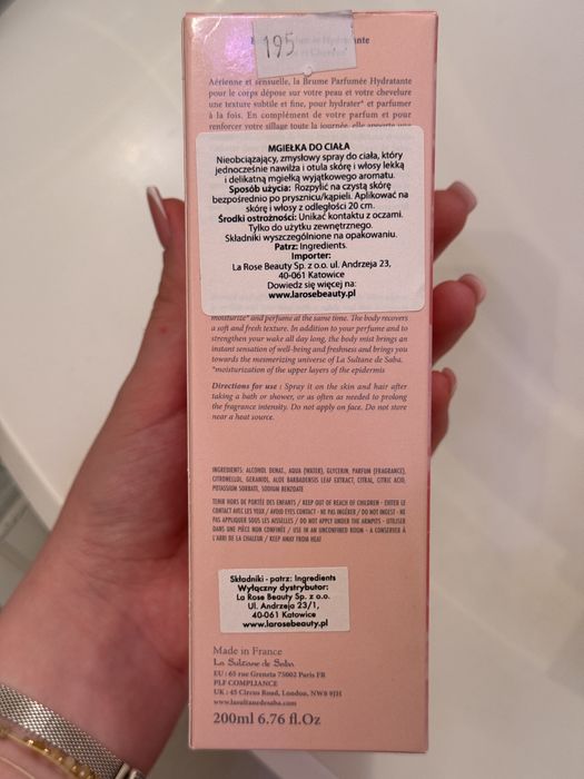 La Sultane De Saba Brume Parfumee Hydratante Rose