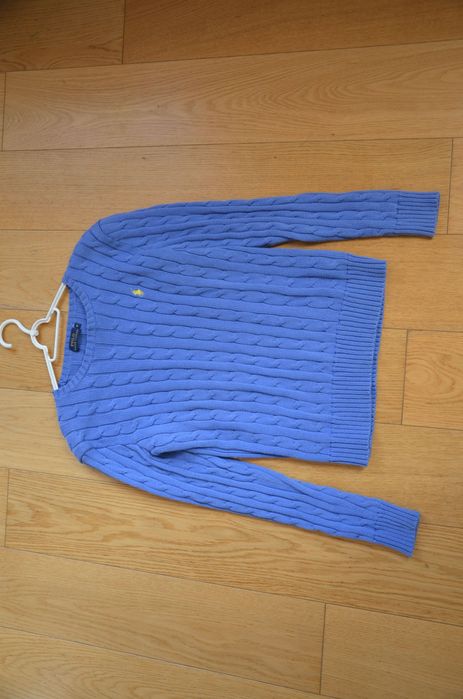 Polo Ralph Lauren sweter niebieski warkocz. M