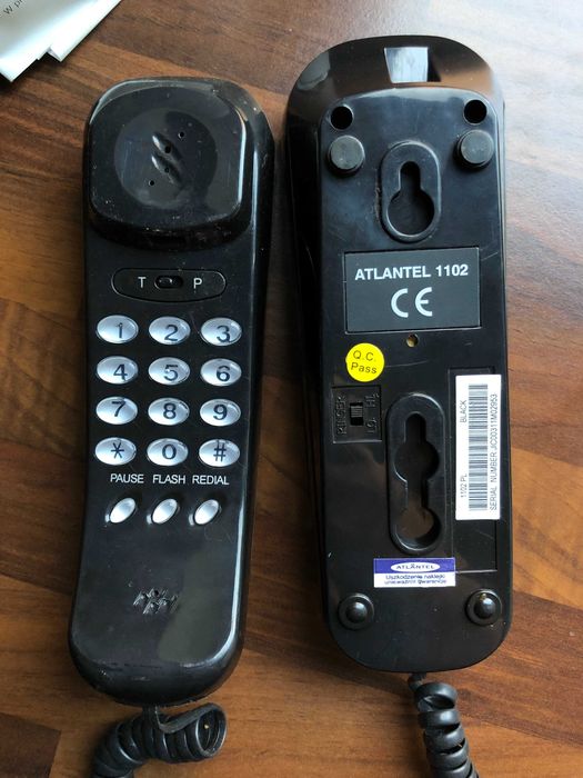 Atlantel 1102 telefon stacjonarny czarny + instrukcja stan BDB