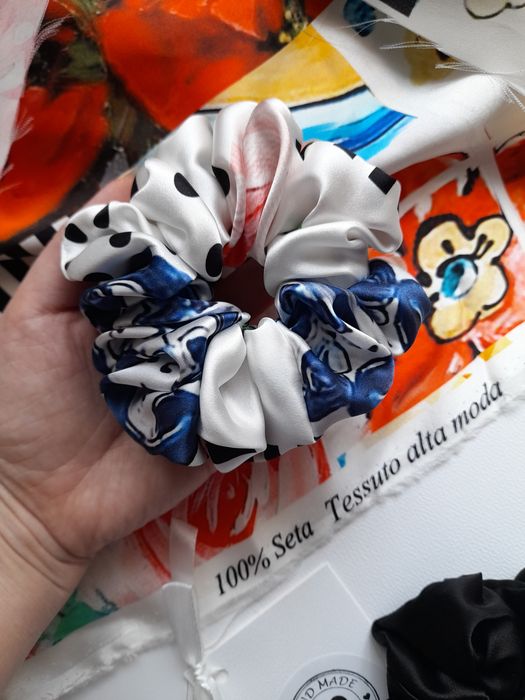 2 sztuki jedwabne gumki do włosów scrunchie