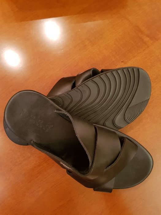 Шлёпанцы кожаные мужские (стелька 27,5 см)