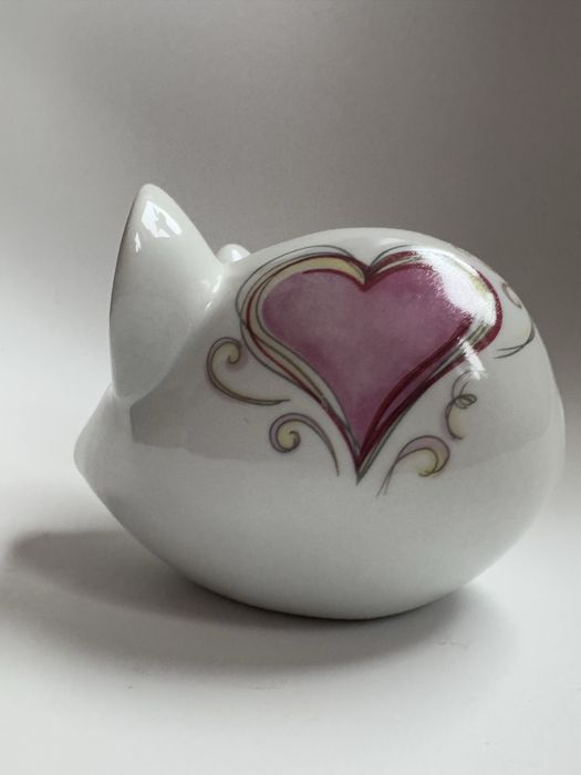 skarbonka myszka biała figurka ceramiczna
